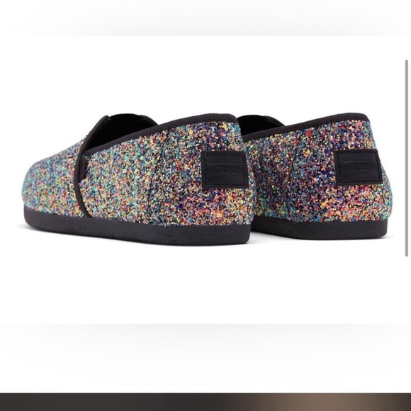 Toms Womens Alpargata Black Chunky Glitter Slip-on Shoe Size 8 - Picture 2 of 10